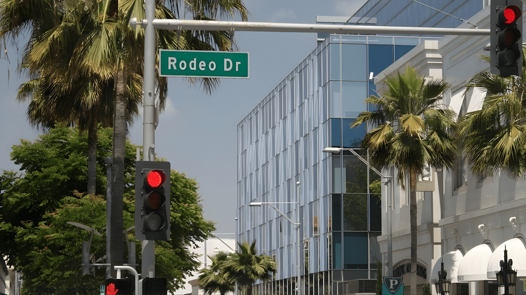 Rodeo Drive street sign in Beverly Hills on a Guideline Tours Los Angeles tour