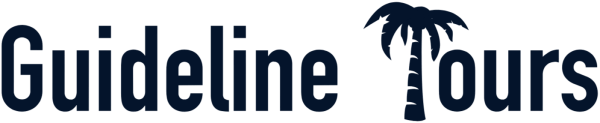 Guideline Tours logo with a palm tree for the 'T' in Tours.